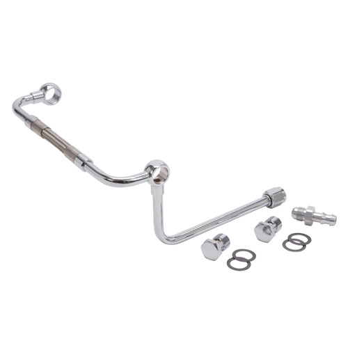 Edelbrock Part 8132 Chrome Steel Dual Feed Fuel Line for Thunder Series AVS Carburetors