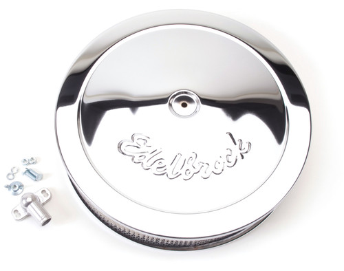 Edelbrock Part 1221 Triple Chrome Round Air Cleaner for 5-1/8" Carburetors