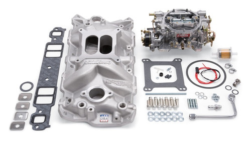 Edelbrock Performer EPS Small Block Chevrolet Intake Manifold and Carburetor Kit – Fits 1957-1986 Chevy Engines