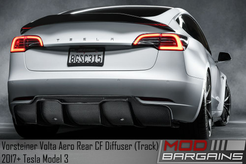 Vorsteiner Tesla Model 3 Volta Aero Rear Diffuser (Carbon Fiber 2x2)