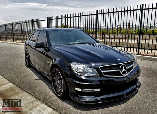 Carbon Fiber Front Lip for 2012+ Mercedes C-Class w/C63 Bumper