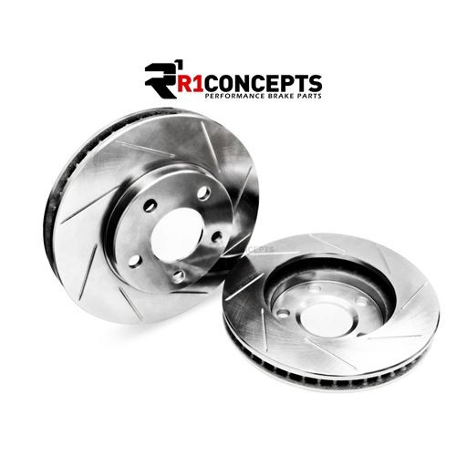 R1 Concepts E-Line Slotted Rear Brake Rotors For 2004-09 Audi S4 [B6 / B7]