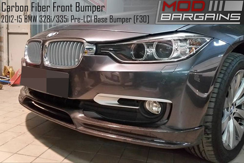 3D Style Carbon Fiber Front Bumper Lip For BMW F30 320i 328i 335i – Standard Bumper Fit (PSI)