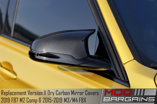BMW Performance Carbon Fiber Mirror Covers for 2016+ BMW M2 [F87]  51162211904 / 51162211905