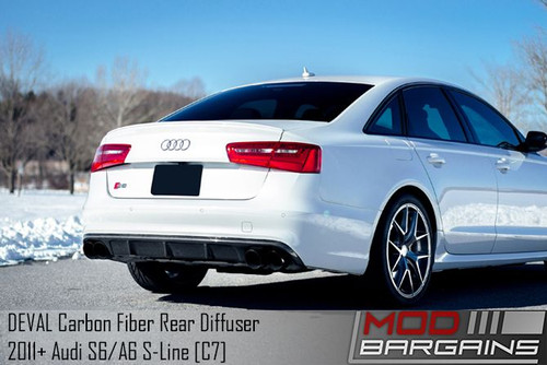 Carbon Fiber Diffuser for 2011-2015 Audi S6/A6 S-line [C7] by DEVAL