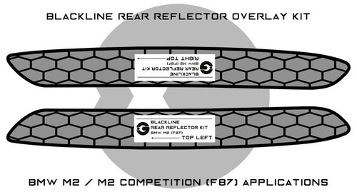 GoldenWrench BLACKLINE Rear Reflector Overlay Kit for BMW F87 M2 | M2 Comp - F87RRK GoldenWrench BLACKLINE Rear Reflector Overlay Kit for BMW F87 M2 | M2 Comp - F87RRK