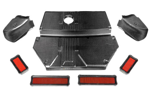 Eventuri Carbon air box lid with replacement Filters + Carbon scoops for 2020+ BMW F97 X3M | F98 X4M - EVE-FX34M-CF-INT