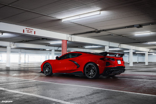 Forgestar F14 Wheel Package - 5x120 - 19x9 et38 (f) | 20x12 et52 (r) - Gloss Black for C8 Corvette