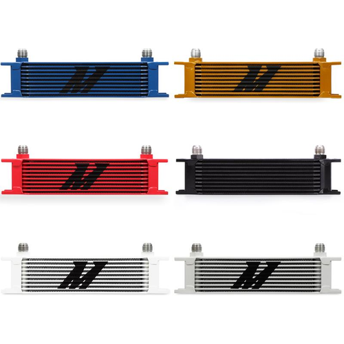 Mishimoto Universal 10-Row Oil Cooler, White - MMOC-10WT Mishimoto Universal 10-Row Oil Cooler, White - MMOC-10WT