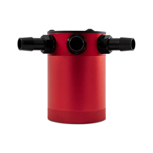 Mishimoto Compact Baffled Oil Catch Can, 3-Port - MMBCC-CBTHR-RD Mishimoto Compact Baffled Oil Catch Can, 3-Port - MMBCC-CBTHR-RD