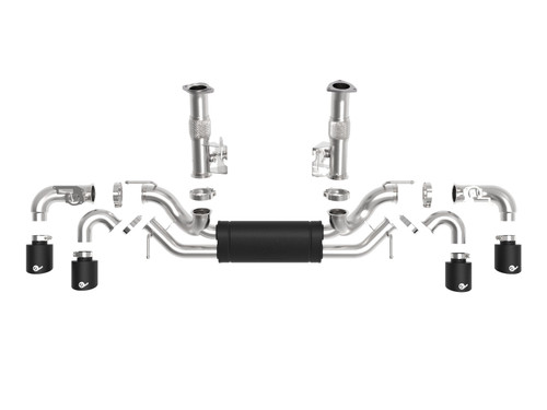 aFe Power MACH Force-Xp 304 Stainless Steel Cat-Back Exhaust w/ Muffler Black (w/ NPP) for 2020-2021 C8 Corvette - 49-34124-B