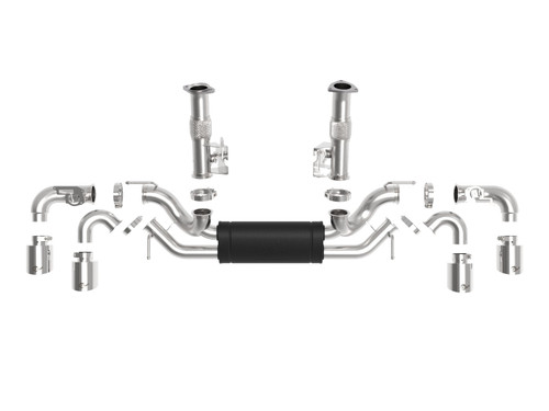 aFe Power MACH Force-Xp 304 Stainless Steel Cat-Back Exhaust w/ Muffler Polished (w/ NPP) for 2020-2021 C8 Corvette - 49-34124-P