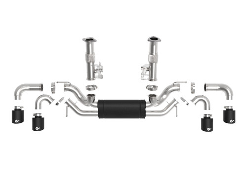 aFe Power MACH Force-Xp 304 Stainless Cat-Back Exhaust w/ Muffler Black (No NPP) for 2020-2021 C8 Corvette - 49-34127-B