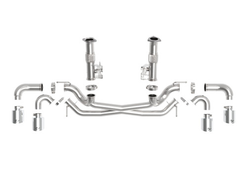 aFe Power MACH Force-Xp 304 Stainless Steel Cat-Back Exhaust w/o Muffler Polished (No NPP) for 2020-2020 C8 Corvette - 49-34127NM-P