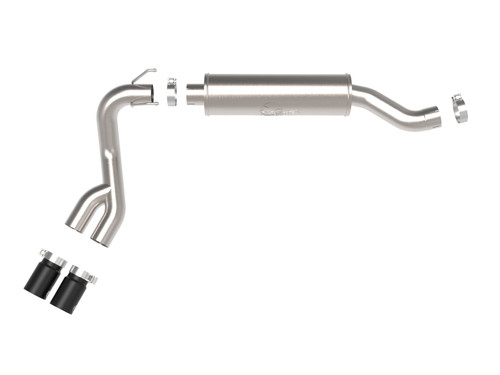 aFe Power Rebel Series 3-1/2 IN Stainless Steel Cat-Back Exhaust System w/ Black Tip for RAM Trucks 19-21 V8-6.4L HEMI - 49-42082-B