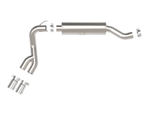 aFe Power Rebel Series 3-1/2 IN Stainless Steel Cat-Back Exhaust System w/ Polished Tip for RAM Trucks 19-21 V8-6.4L HEMI - 49-42082-P
