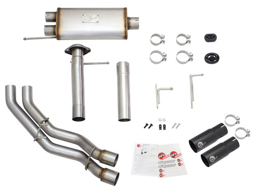 aFe Power Rebel Series 3" to 2-1/2" 409 Stainless Steel Cat-Back Exhaust System for Ford F-150 09-14 V8-4.6L/5.4L/5.0L - 49-43080-B