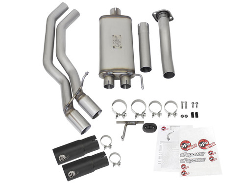 aFe Power Rebel Series 3 IN to 2-1/2 IN 409 Stainless Steel Cat-Back Exhaust System for Ford F-150 15-20 V6-2.7L (tt)/V6-3.5L (tt)/V8-5.0L - 49-43081-B