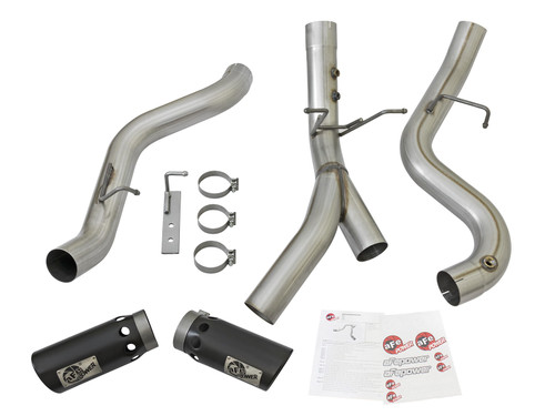 aFe Power ATLAS 4" Aluminized Steel DPF-Back Exhaust System for GM Diesel Trucks 17-19 V8-6.6L (td) L5P - 49-04086-B