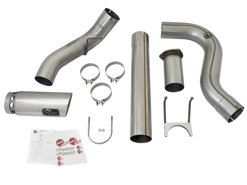 aFe Power Large Bore-HD 5" 409 Stainless Steel DPF-Back Exhaust System for Ford Diesel Trucks 17-21 V8-6.7L (td) - 49-43090-P