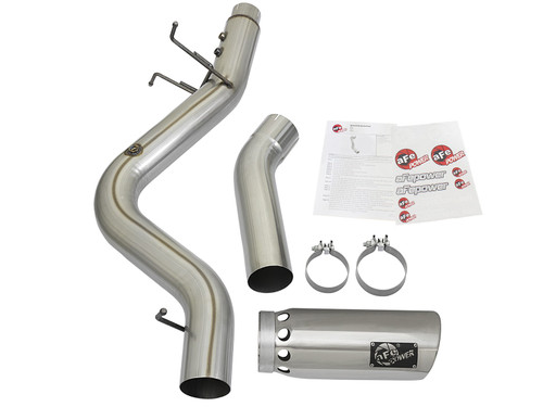 aFe Power Large Bore-HD 5" 409 Stainless Steel DPF-Back Exhaust System for GM Diesel Trucks 17-19 V8-6.6L (td) L5P - 49-44085-P