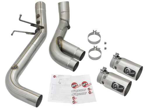 aFe Power Rebel XD Series 4" 409 Stainless Steel DPF-Back Exhaust System for GM Diesel Trucks 17-19 V8-6.6L (td) L5P - 49-44089-P