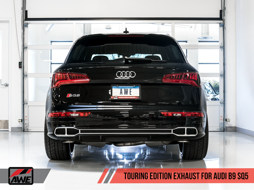 AWE Touring Edition Exhaust for Audi B9 SQ5 - Resonated - No Tips (Turn Downs) - 3015-31016