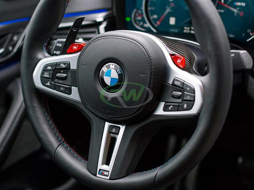 RW Carbon BMW Carbon Fiber Steering Wheel Top Cover - bwmf9009