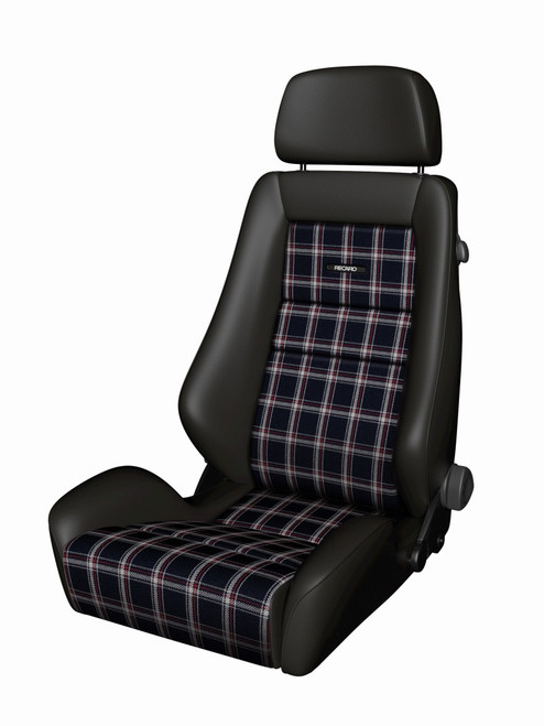 Recaro Classic LX Seat - Black Leather/Classic Checkered Fabric 088.00.0B28