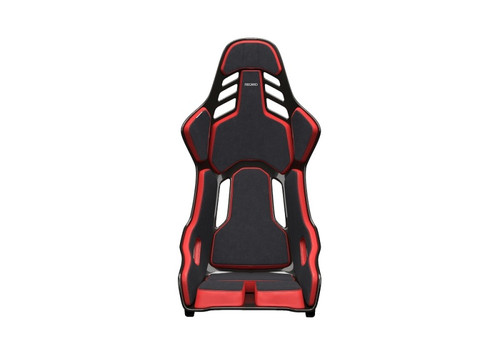 No Longer Available - Recaro Podium (Large) CFK Carbon Fiber Left Hand Seat - Black Alcantara/Red Leather
