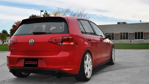 Corsa 14-16 Volkswagen GTI Mk7 Black Sport 3.0in Cat-Back Dual Rear Exit with Single Pro-Series Tips