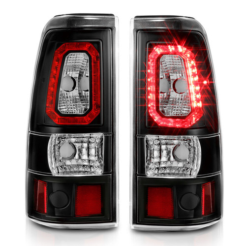 ANZO 2003-2006 Chevy Silverado 1500 LED Taillights Plank Style Black w/Clear Lens 311327