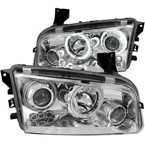 ANZO 2006-2010 Dodge Charger Projector Headlights w/ Halo Chrome (CCFL) 121217
