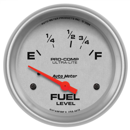 AutoMeter Gauge Fuel Level 2-5/8in. 16 Ohm(e) to 158 Ohm(f) Elec Ultra-Lite