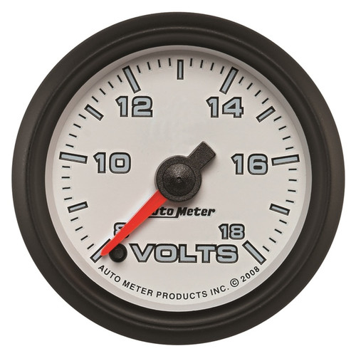 Autometer Pro-Cycle Gauge Voltmeter 2 1/16in 18V Digital Stepper Motor White 19592