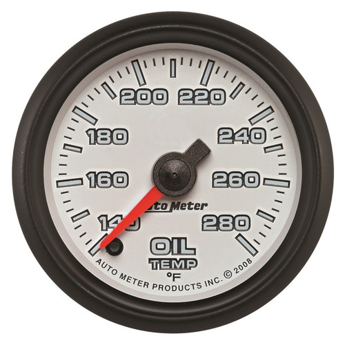 Autometer Pro-Cycle Gauge Oil Temp 2 1/16in 140-280f Digital Stepper Motor White 19540