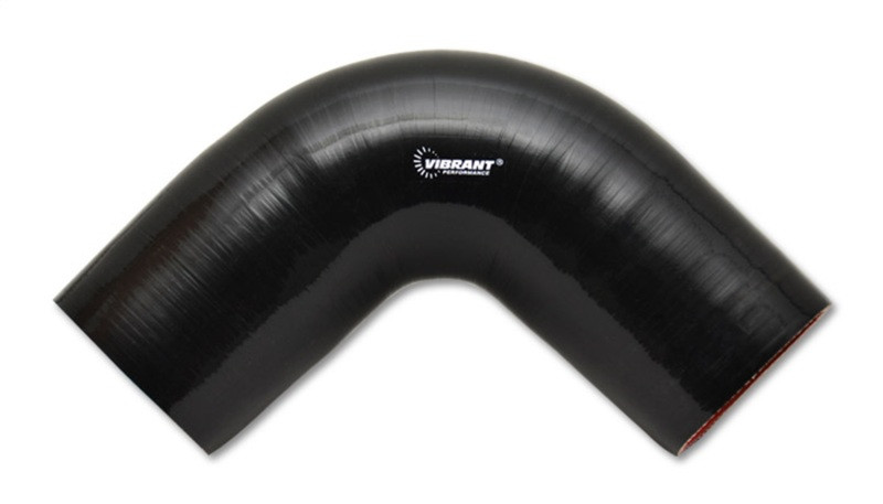 Vibrant 4 Ply Reinforced Silicone 90 Degree Elbow Connector – 1.5 Inch I.D., Black