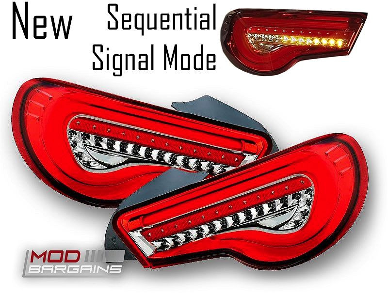 Sequential Valenti LED Tail Lights Red with Chrome for 2012-2020