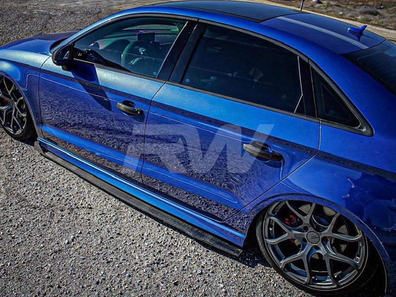 RW Carbon Audi A3 S3 RS3 GTX Carbon Fiber Side Skirt Extensions
