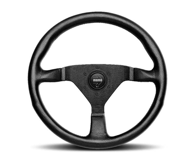 Momo Montecarlo Steering Wheel 350 mm - Black Leather/Red Stitch