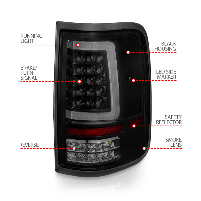 ANZO 311343 — 2004-2006 Ford F-150 LED Tail Lights w/ Light