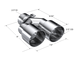 MBRP Universal T304 SS Dual Tip 3.5in OD/2.5in Inlet
