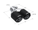 MBRP Universal Carbon Fiber Dual Tip 3.5in OD/2.5in Inlet T5171CF