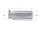 MBRP Universal Tip 5 O.D. Rolled Straight 4 inlet 12 length