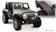 Bushwacker 07-18 Jeep Wrangler Flat Style Flares 4pc Fits 2-Door Sport Utility Only - Black
