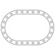 Cometic Fuel Cell .062in Fiber Filler Gasket - 24 Bolt - Oval