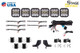 Diode Dynamics Bronco SS5 6-Pod CrossLink Grille Lightbar Kit Sport - Yellow Combo