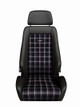 Recaro Classic LX Seat - Black Leather/Classic Checkered Fabric 088.00.0B28