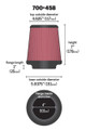 Airaid Universal Air Filter - Cone 4 x 7 x 4 5/8 x 7 w/ Short Flange 700-458