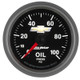 AutoMeter Gauge Oil Press 2-1/16in. 100PSI Digital Stepper Motor Chevy Gold Bowtie